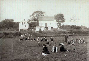 Cranberry Pickers on Forest Street in Harwich, c.1880.  Courtesy Harwich Historical Society.