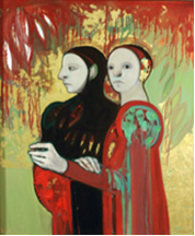 Two Figures/Black and Red, by Selina Trieff