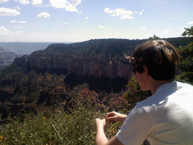 Steven Francis-Burnell  listens to the voices of the Grand Canyon