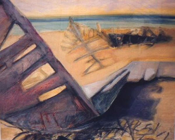 Beach Bones, 2010, Oil on Paper 